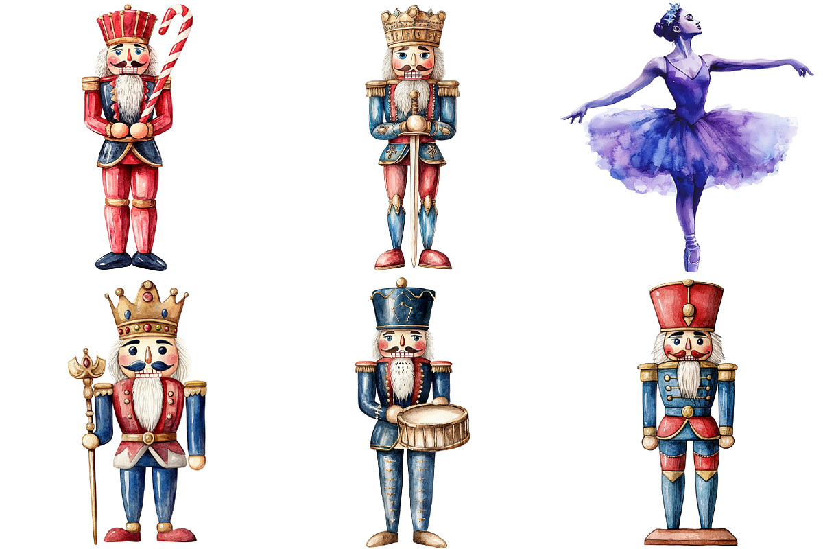 Nutcracker Ballet Christmas Clipart, an Illustration by Canvas Craft (Photo 2 of 3)