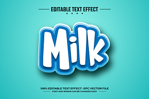 Milk 3D editable text effect, a Layer Style Add-On by nicemorning