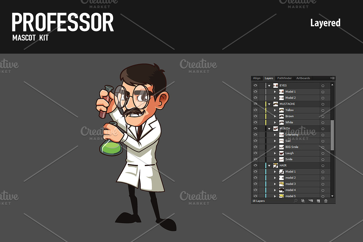 Professor Mascot Kit, an Illustration by Diditpranata (Photo 3 of 5)
