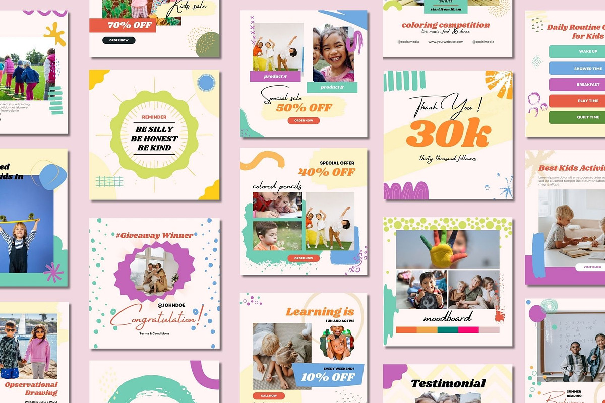 Kidszone Social Media Post Templates, a Social Media Template by BoontenStudio (Photo 3 of 7)