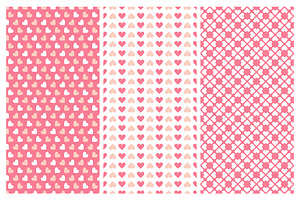 Vector Seamless Hearts Patterns