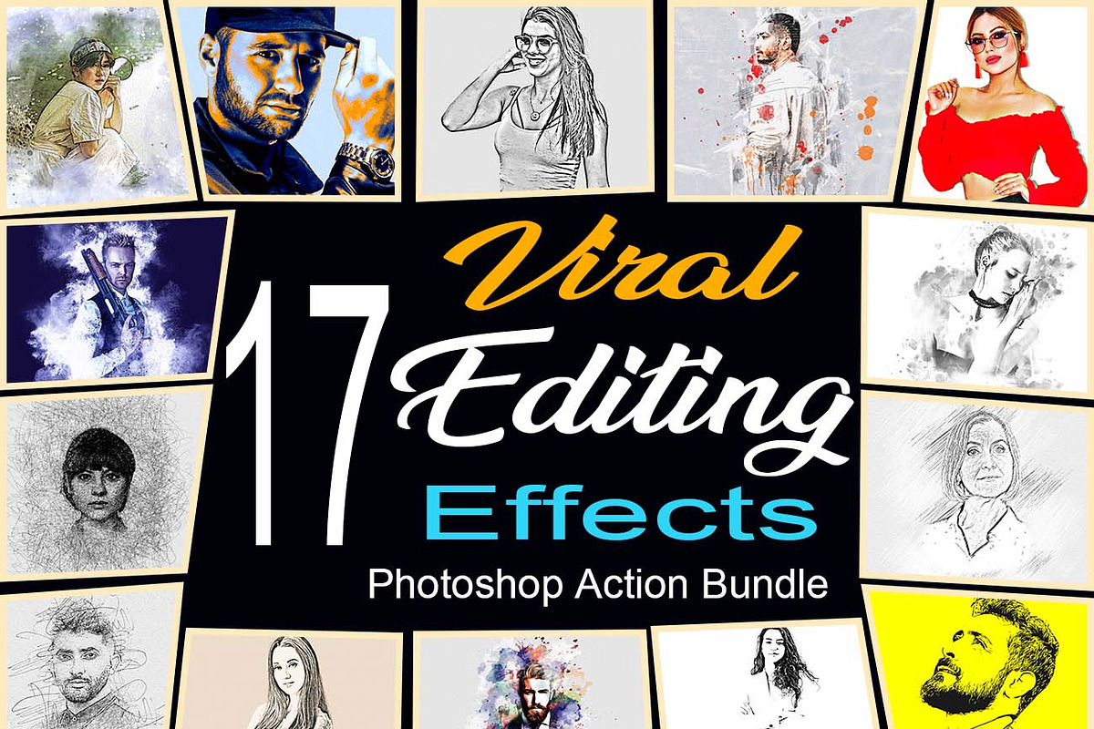 17 Viral Editing Effects PS Bundle, an Action Add-On by Studio Retouch (Photo 1 of 52)