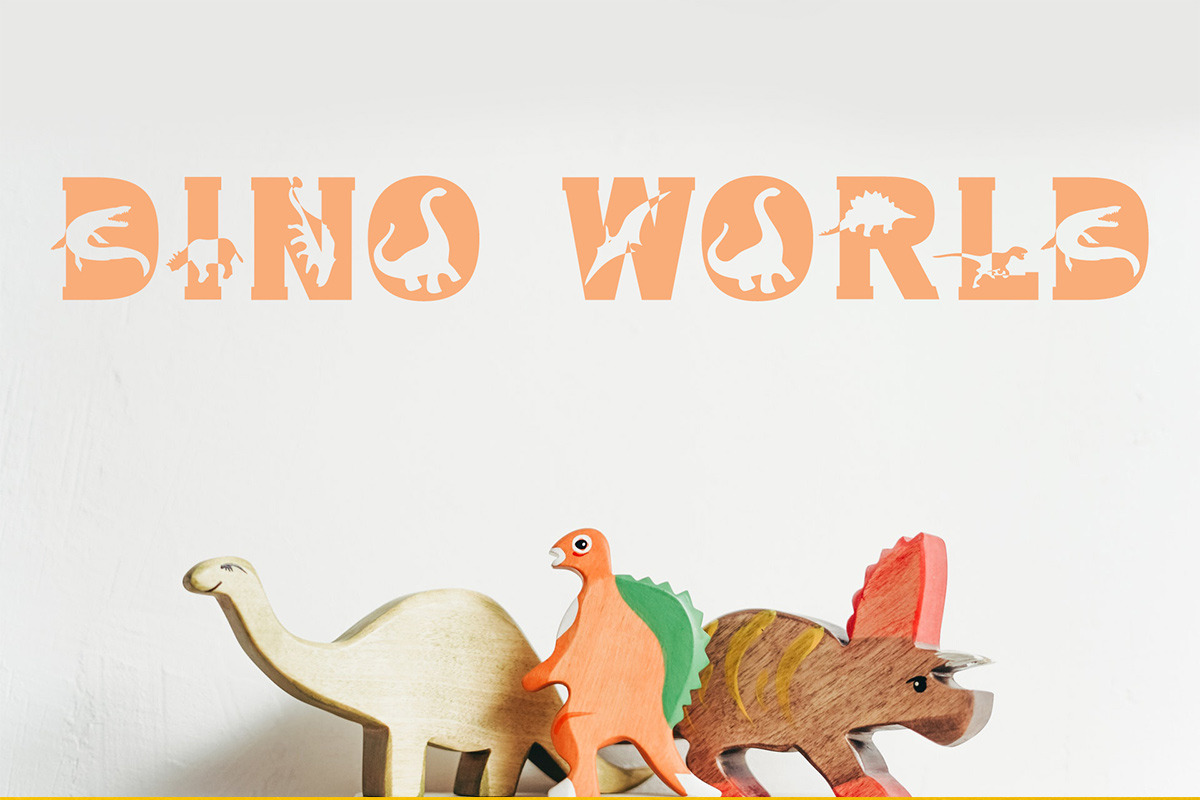 Dino World - Dinosaur Font, a Font by vladocar (Photo 6 of 6)