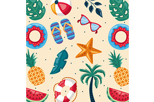 hello summer pattern, an Illustration by studiogstock