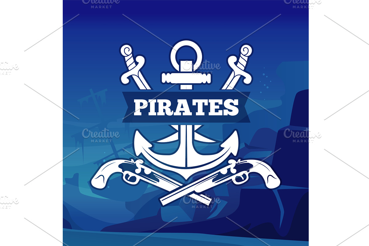 Pirate poster. underwater background, an Illustration by Onyx