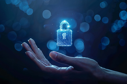 Holographic lock security concept. G, a Technology Photo by OSORIOartist