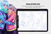 100 GL Couple Poses Procreate Stamps, a Brush Add-On by Selentaori Studio (Thumbnail 7 of 11)