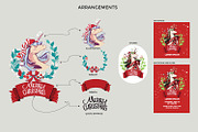 Christmas Unicorn set, an Animal Illustration by defarmerdesign (Thumbnail 4 of 5)