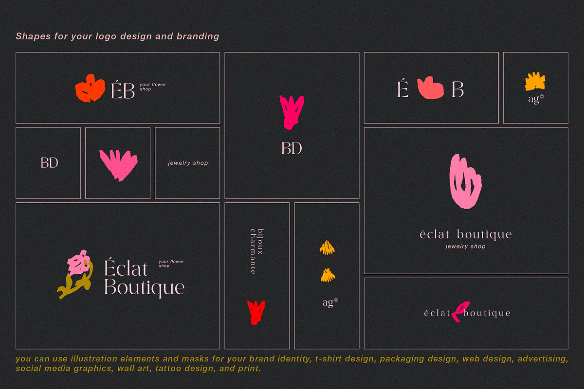 Blossoming Shapes - Florals Set, a Decorative Illustration by line & plane (Photo 6 of 11)