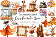 Watercolor Pumpkin Spice Clipart, a Seasonal Illustration by designcity5 (Thumbnail 1 of 5)