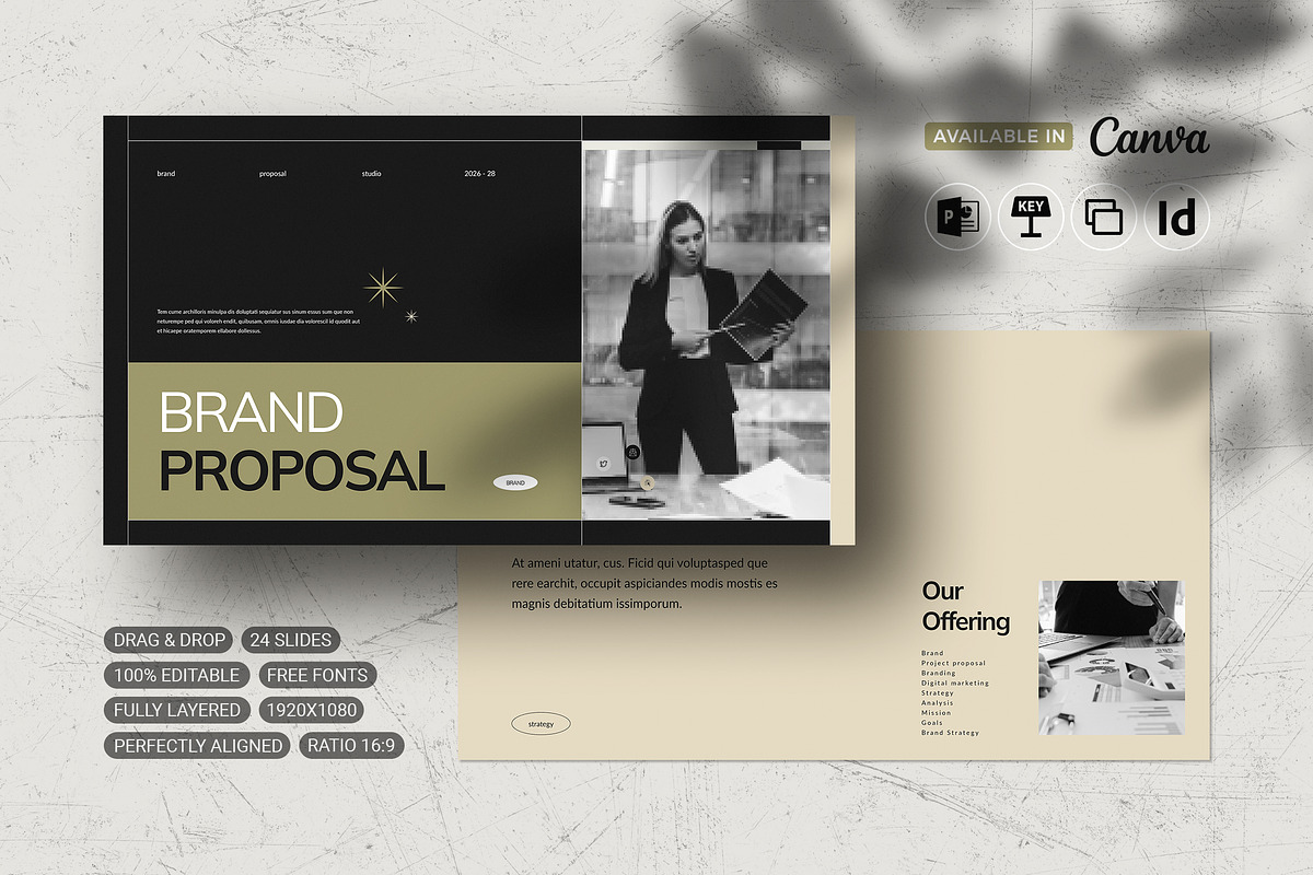Brand Proposal Template | CANVA, a Presentation Template by White Graphic (Photo 1 of 6)