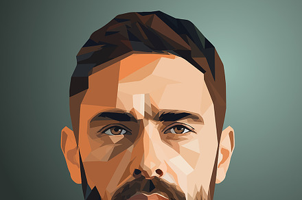 Handsome Man Low-Poly Portrait, a Person Illustration by Sybillla