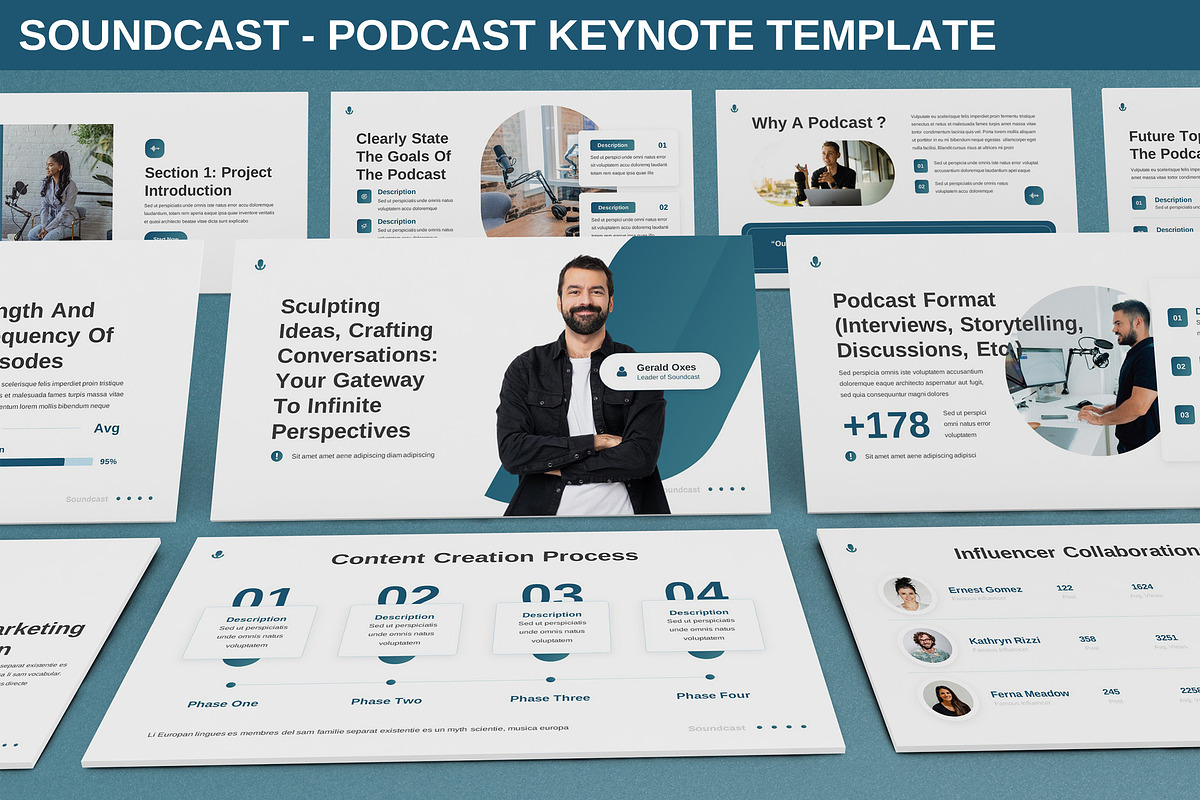 Soundcast - Podcast Keynote Template, a Presentation Template by SlideFactory (Photo 1 of 4)