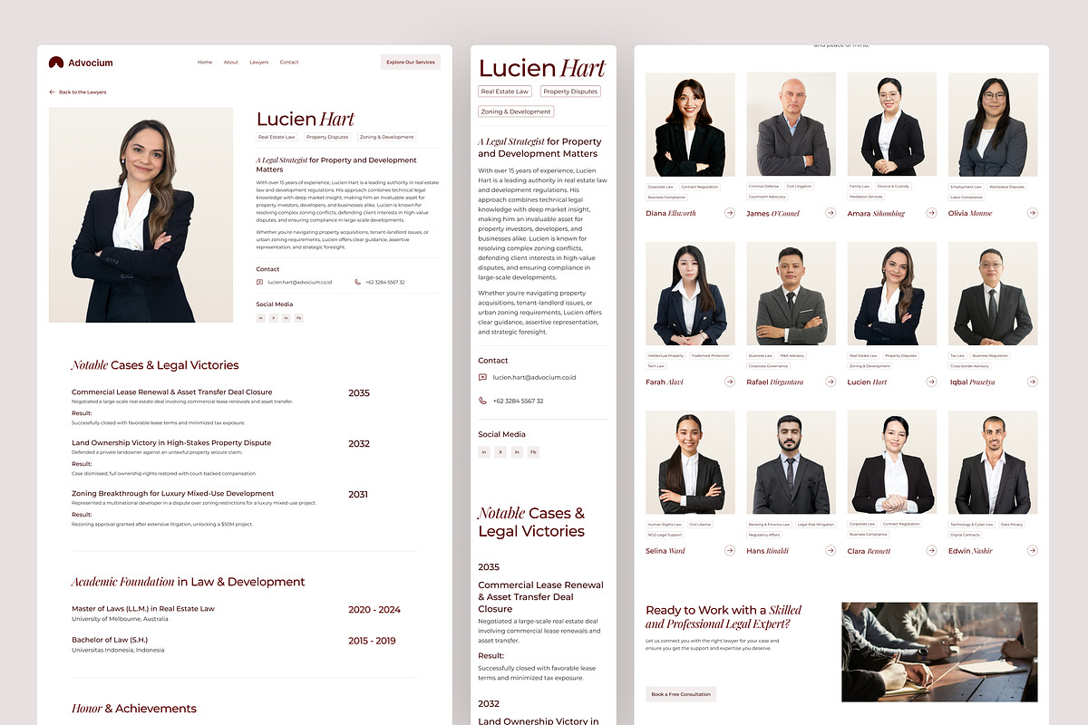 Advocium – Law Firm Website UI Figma, an UI Kit Template by peterdraw (Photo 5 of 7)