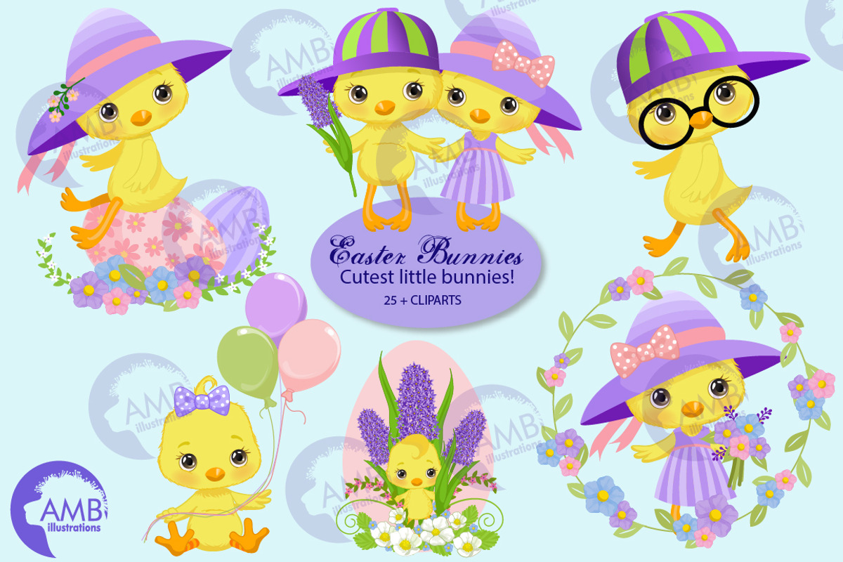 Easter chicks triple pack AMB-2722, an Illustration by AMBillustrations (Photo 1 of 7)