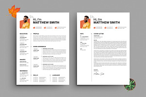 Modern and Clean Resume CV Template, a Resume Template by PixelStudio