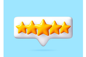 Five yellow 3d stars inside a white, an Object Illustration by Abscent