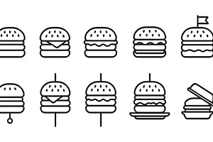 Vector illustration of line icons, a Food Illustration by ZinetroN