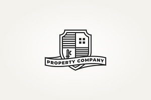 property company line art icon logo, a Branding & Logo Template by Blazybone
