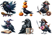 Funny Ravens Watercolor Clipart, an Illustration by DreamArtGraphic (Thumbnail 5 of 5)