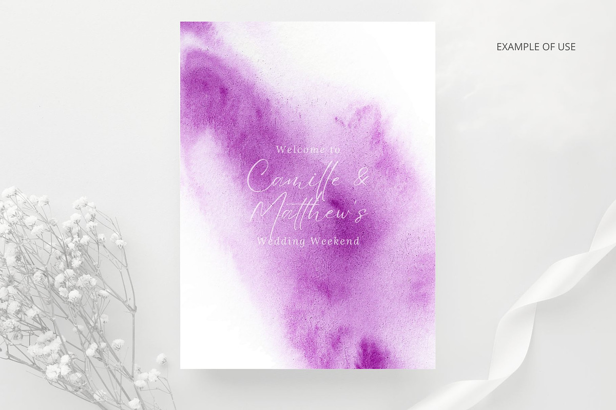Purple Watercolor Washes, a Texture Graphic by Kolorata Art (Photo 5 of 5)