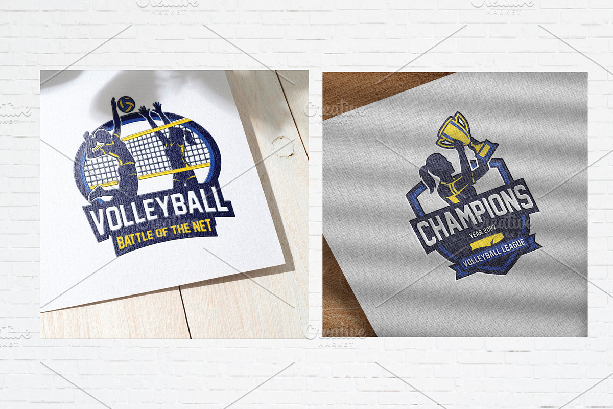 12 Female Volleyball Badge Logo, a Branding & Logo Template by Guavanaboy (Photo 3 of 3)