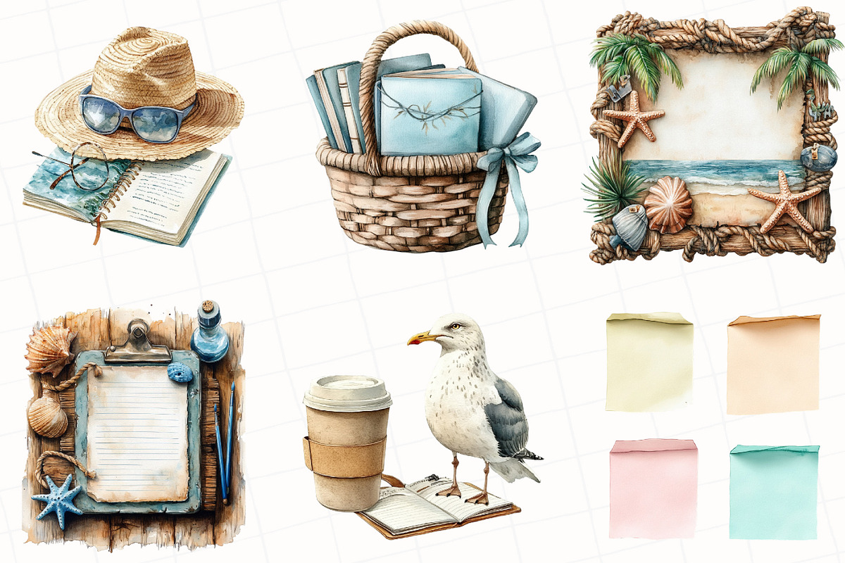 Summer Coastal Planner Clipart, an Illustration by OK Design (Photo 5 of 5)