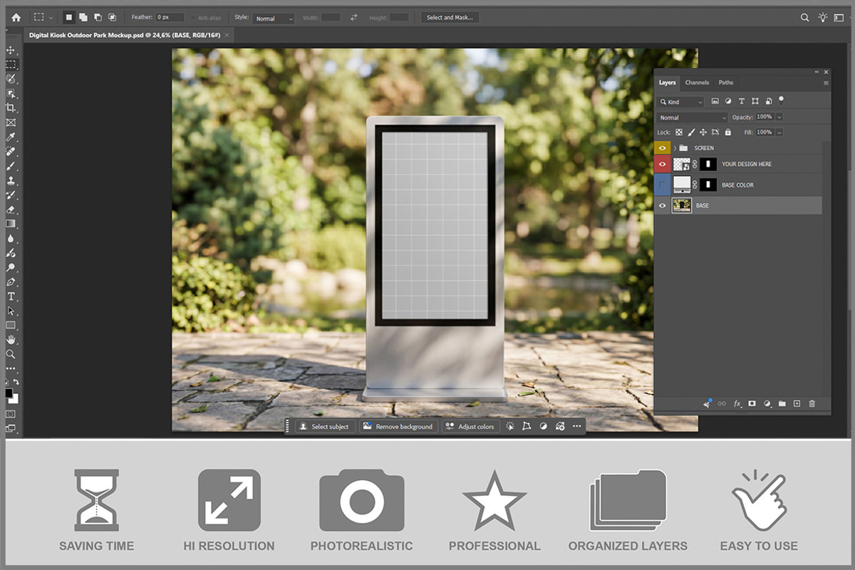 Digital Kiosk Outdoor Park PSD, an Advertising Mockup by Bruno's Shop (Photo 2 of 3)