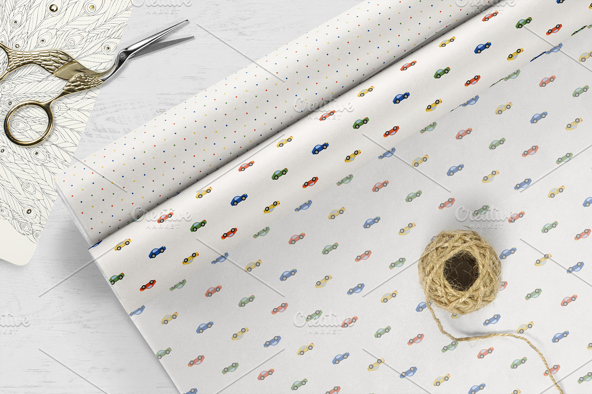Kids Cars, Dots Seamless Pattern Set, a Pattern Graphic by Oksana Dovhopol Art (Photo 13 of 15)