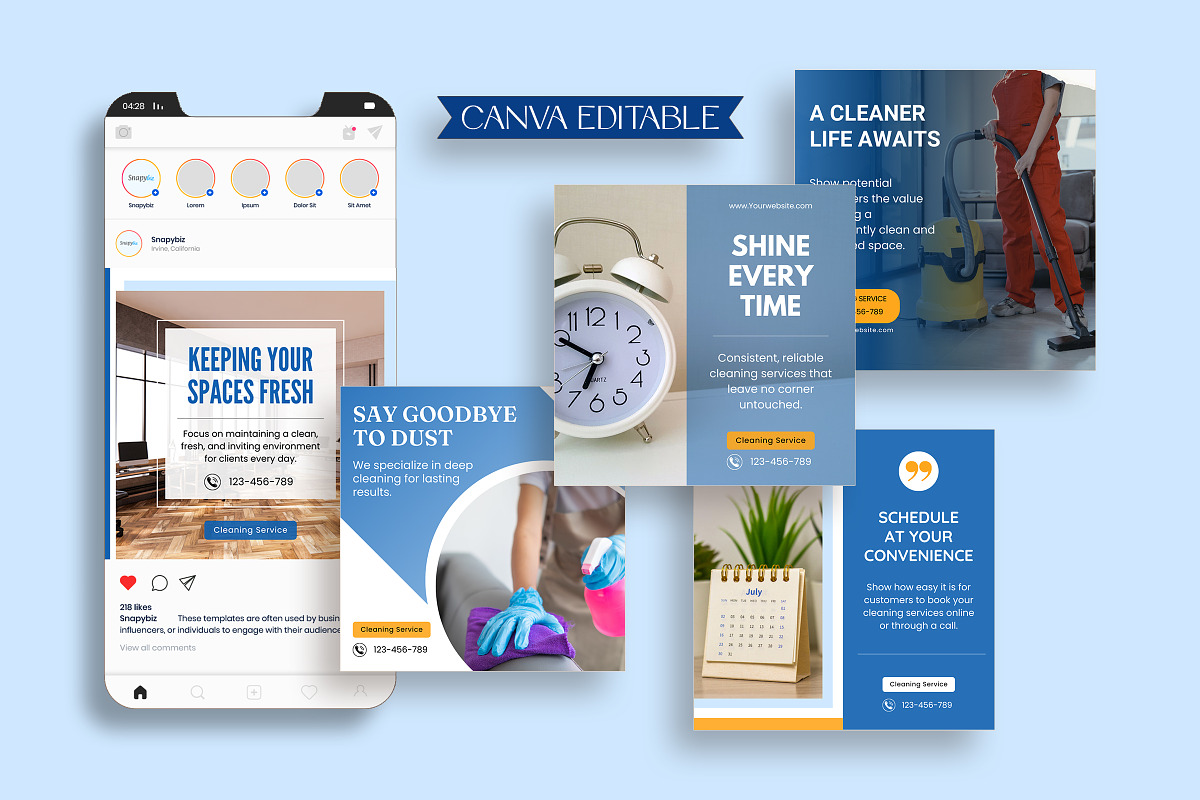 Cleaning Business Instagram Template, a Social Media Template by Snapybiz (Photo 7 of 8)