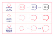 Speech Bubble Icons, an Outline Icon by Made by Made (Thumbnail 3 of 7)