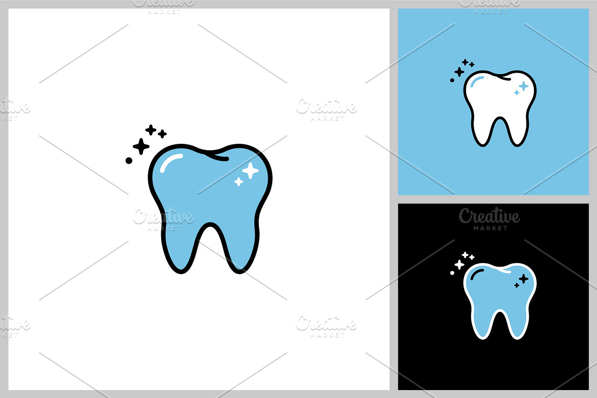Sparkling clean tooth cartoon vector, a Healthcare Illustration by quadrazo