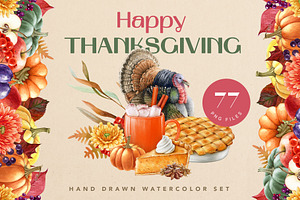 Happy Thanksgiving Hand Painted Set