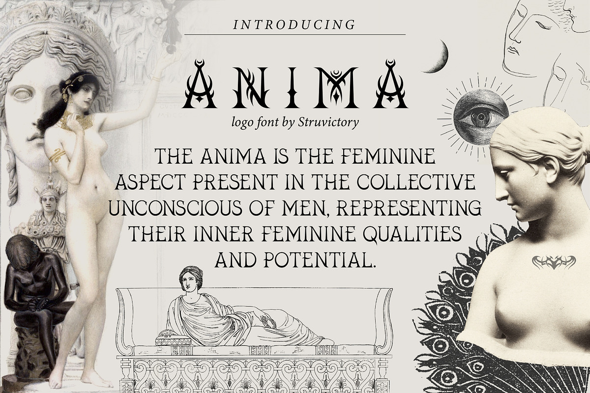 Anima - Tribal Mystical Logo Font, a Blackletter Font by Struvictory.art (Photo 2 of 9)