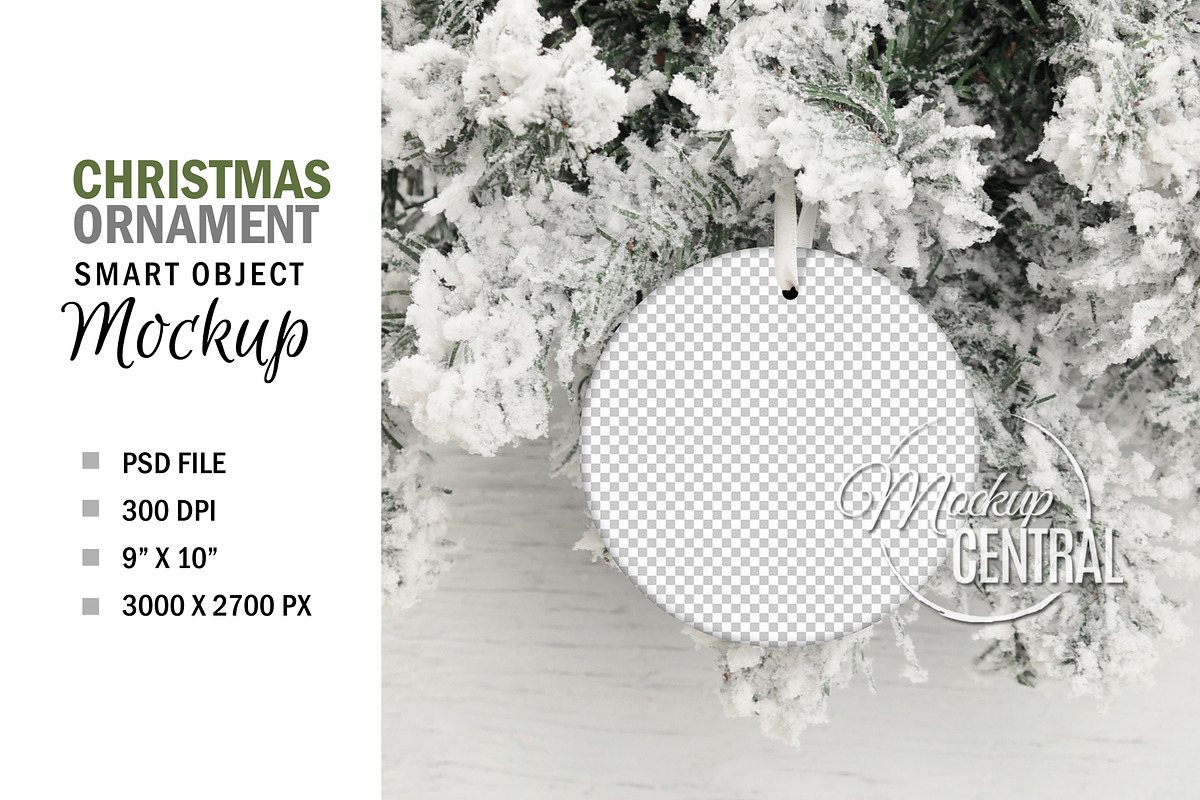 Round Christmas Tree Ornament Mockup, a Mockup by HaywireMedia & Mockups (Photo 3 of 3)