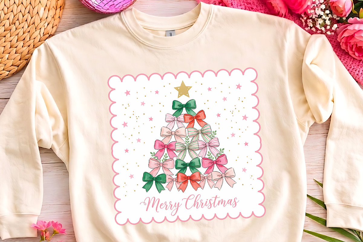 Merry Christmas Bow Tree PNG Design, a Seasonal Illustration by CrexoraLab (Photo 3 of 4)