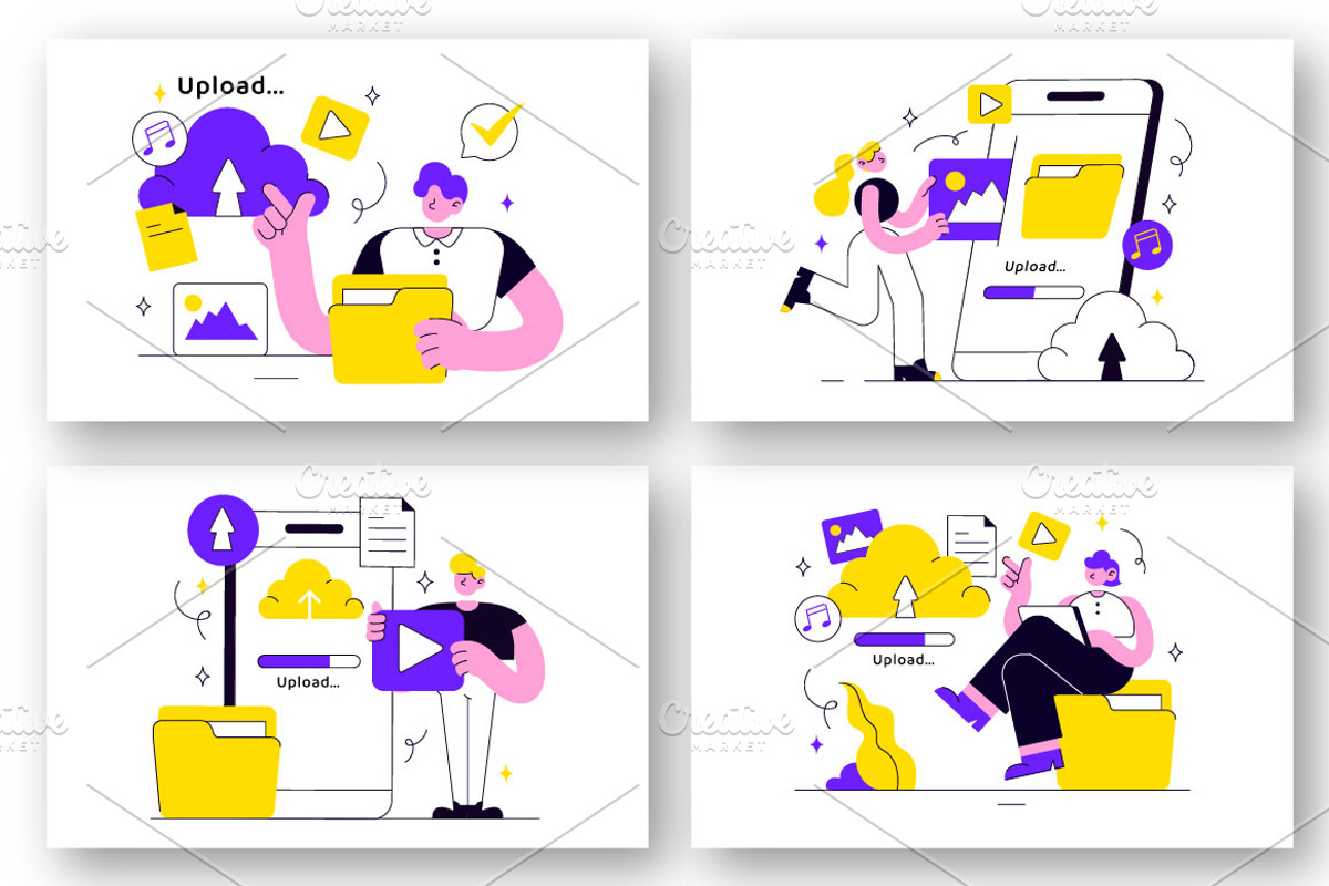 10 Upload Document Illustration, an Object Illustration by denayunebgt (Photo 2 of 4)