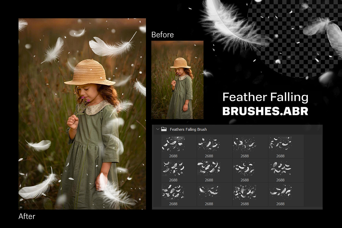Feather Falling PS Brush v1, a Brush Add-On by INTENTFX (Photo 6 of 6)
