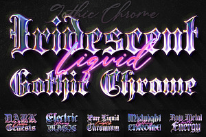 Iridescent Gothic Chrome Text Effect