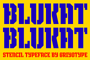 Blukat – Stencil Display Font, a Sans Serif Font by Griyo Type (Thumbnail 1 of 10)