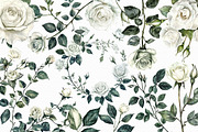 Watercolor White Roses Clipart, an Illustration by Libby Wishes (Thumbnail 2 of 3)