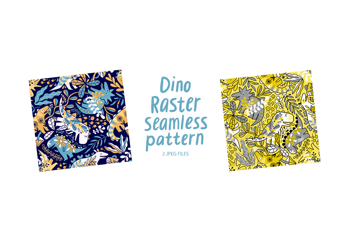 Dinosaur raster seamless pattern, a Pattern Graphic by kostolom3ooo (Photo 2 of 2)