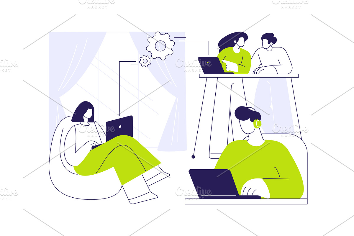Coworking space isolated cartoon, a Finance Illustration by Visual Generation