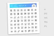 Math Line Icons Set, an Outline Icon by Voysla's Shop (Thumbnail 4 of 4)