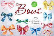 Watercolor bows, a Decorative Illustration by Watercolor fantasy (Thumbnail 1 of 5)