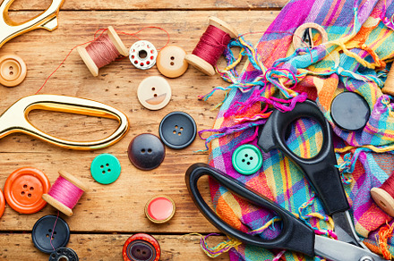 Fabrics and sewing tools, an Industrial Photo by MLunov MLunov