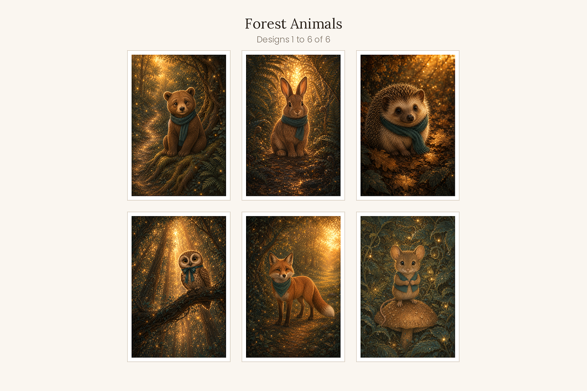Woodland Forest Animals, Set of 6, an Animal Illustration by LanternkinStudio (Photo 6 of 10)