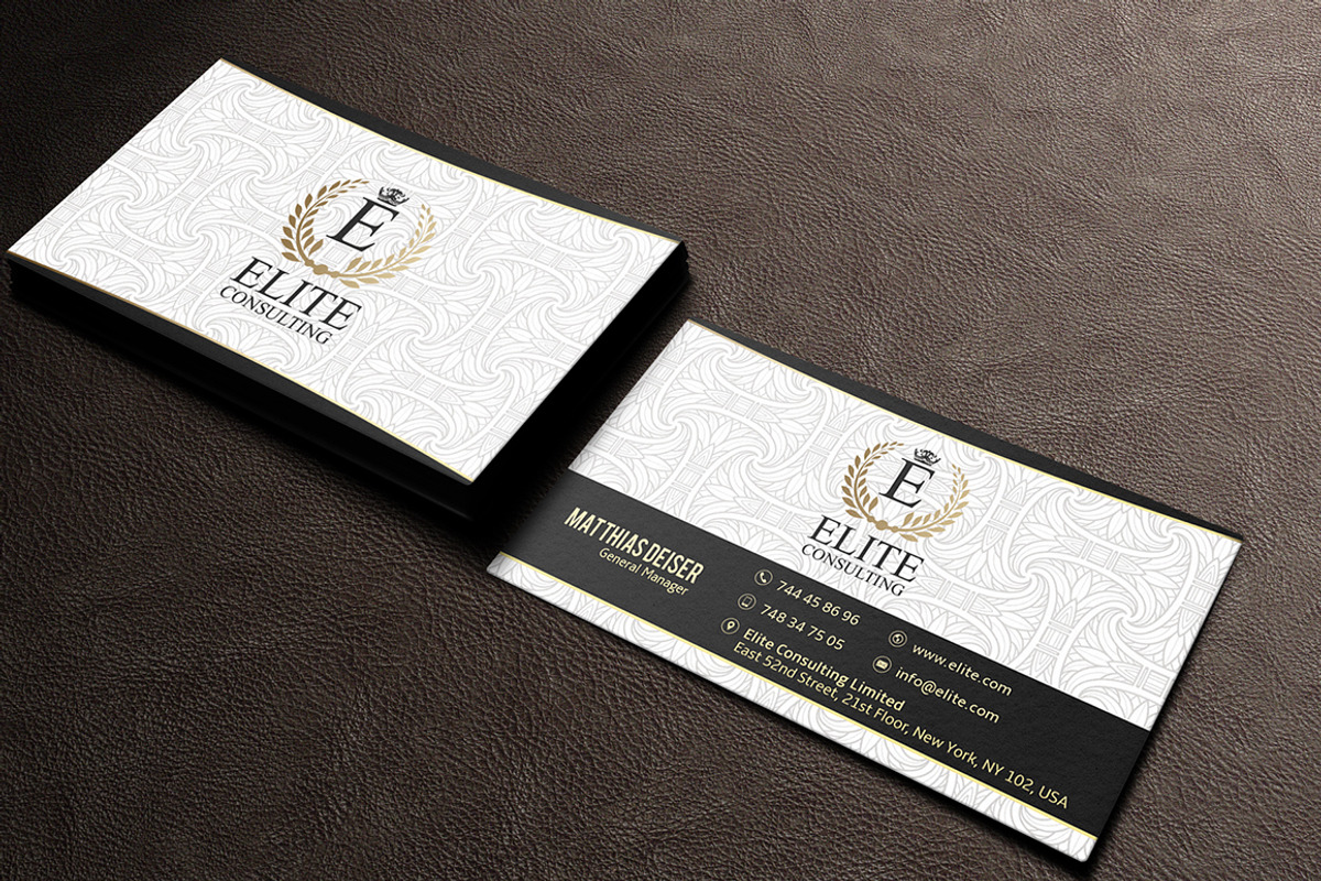 Gold And White Business Card, a Business Card Template by Marvel (Photo 1 of 3)
