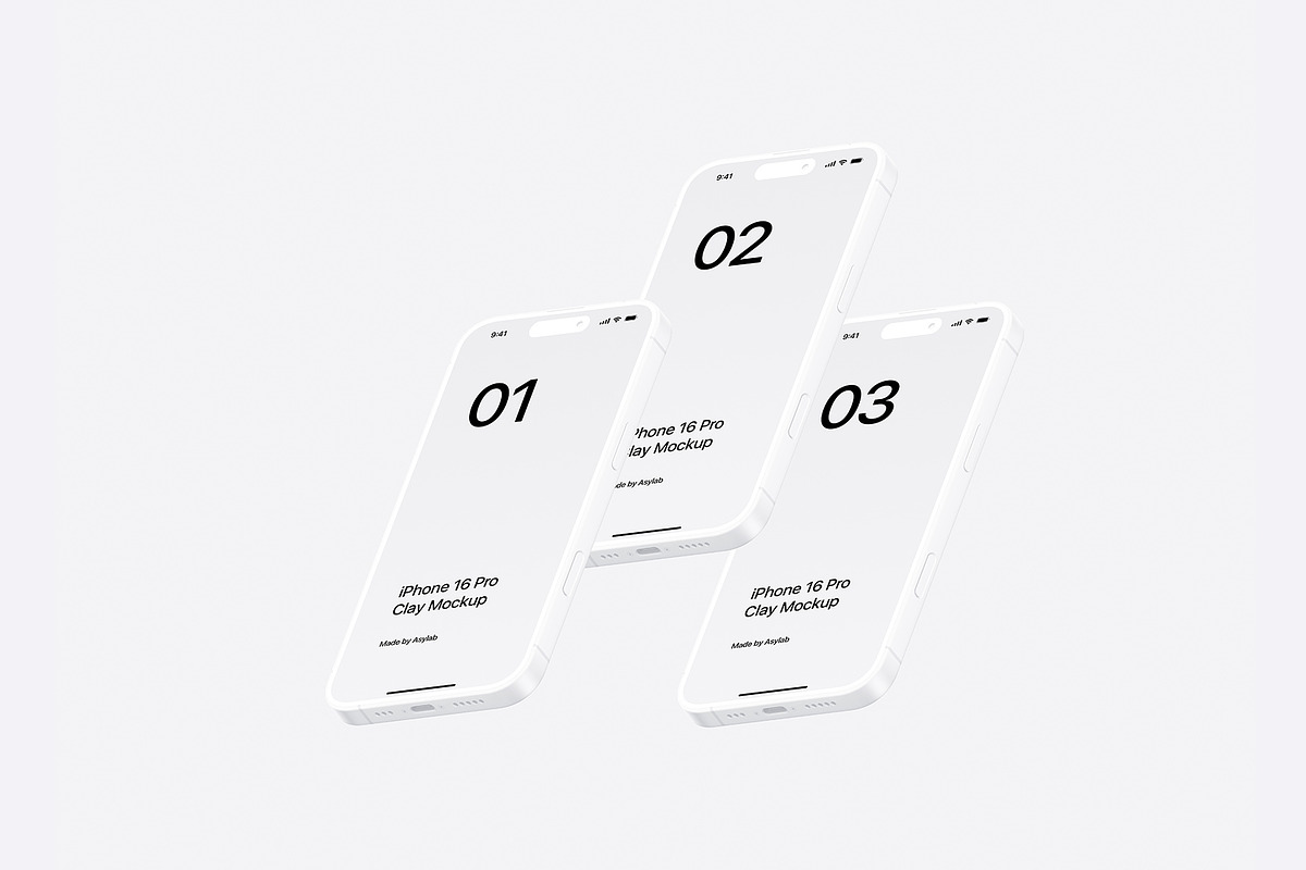 iPhone 16 Pro Clay - 24 Mockups, an iPhone Mockup by Asylab (Photo 37 of 58)