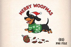 Funny Dog Christmas Sublimation PNG, an Illustration by DreamArtGraphic